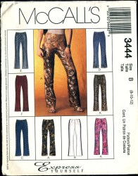 3444 EMBELLISHED LOW RISE PANTS VARIETY PATTERN 14-18